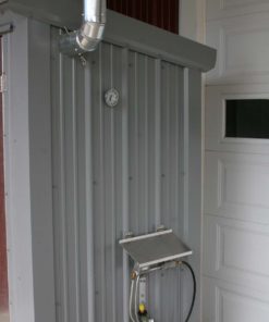 side view of smokehouse