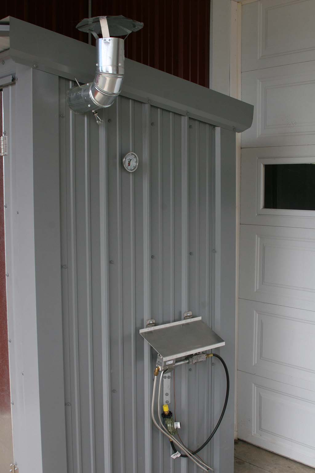 side view of smokehouse