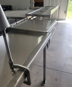 deboning cone clamped to table.